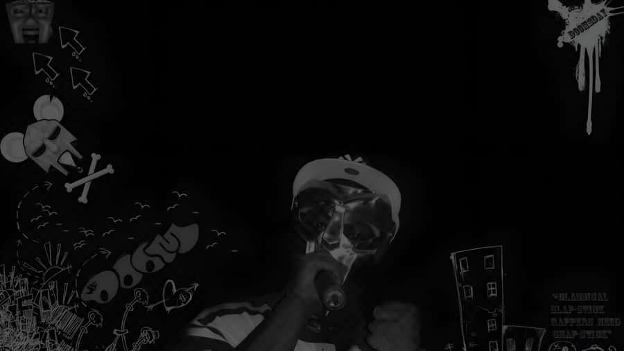 M F Doom 4 K Masked Performance Wallpaper