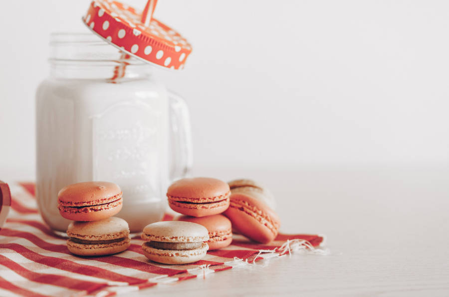 Macaroons In Pastel Orange Aesthetic Wallpaper