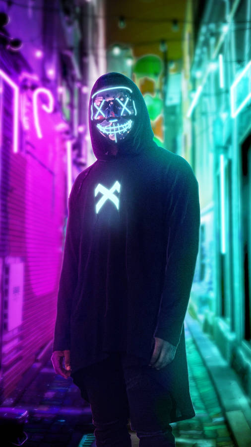 Magenta Cyan Purge Mask Wallpaper