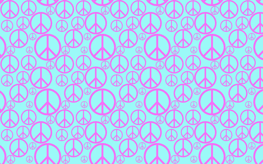 Magenta Peace Pattern Wallpaper