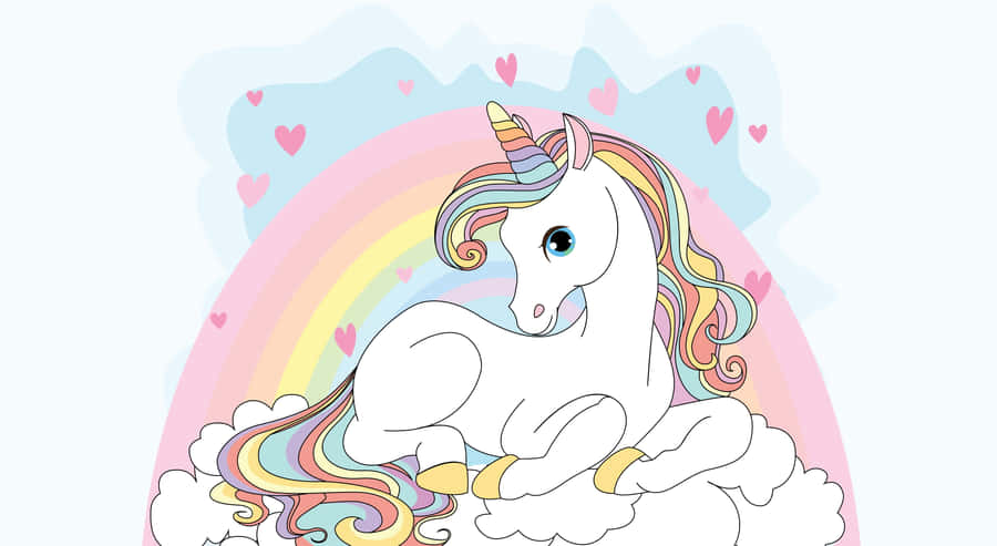 Magical Cute Unicorn In A Fantasy Forest Wallpaper