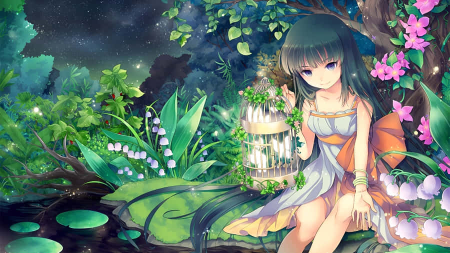 Magical Forest Girl Wallpaper