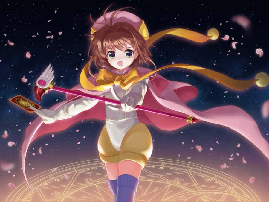 Magical_ Girl_ Starlit_ Background Wallpaper