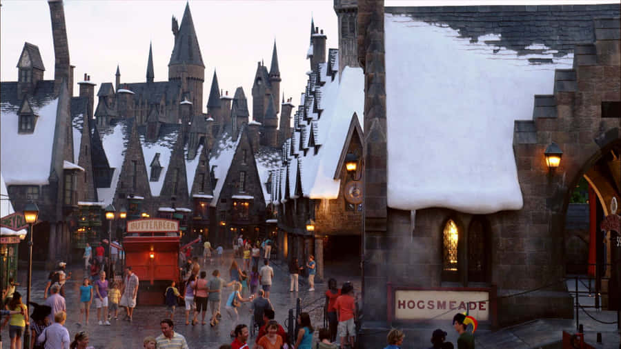 Magical Hogsmeade Village At Twilight Wallpaper