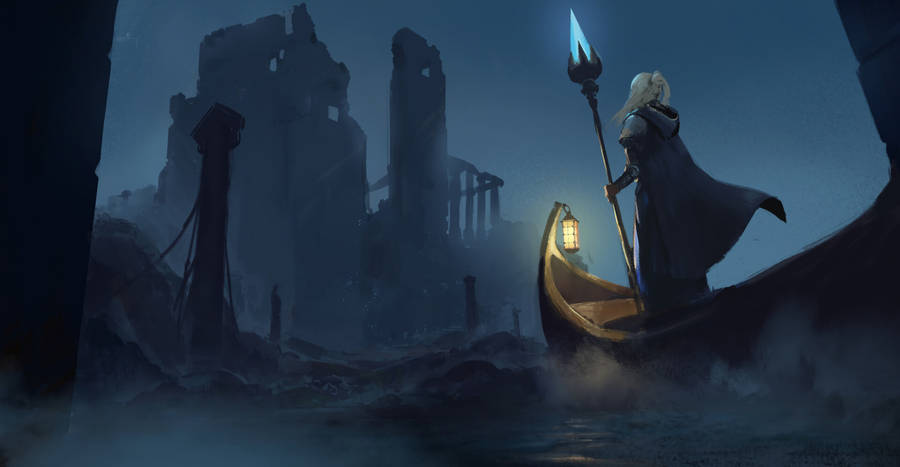 Magical Warrior In Cape Wallpaper