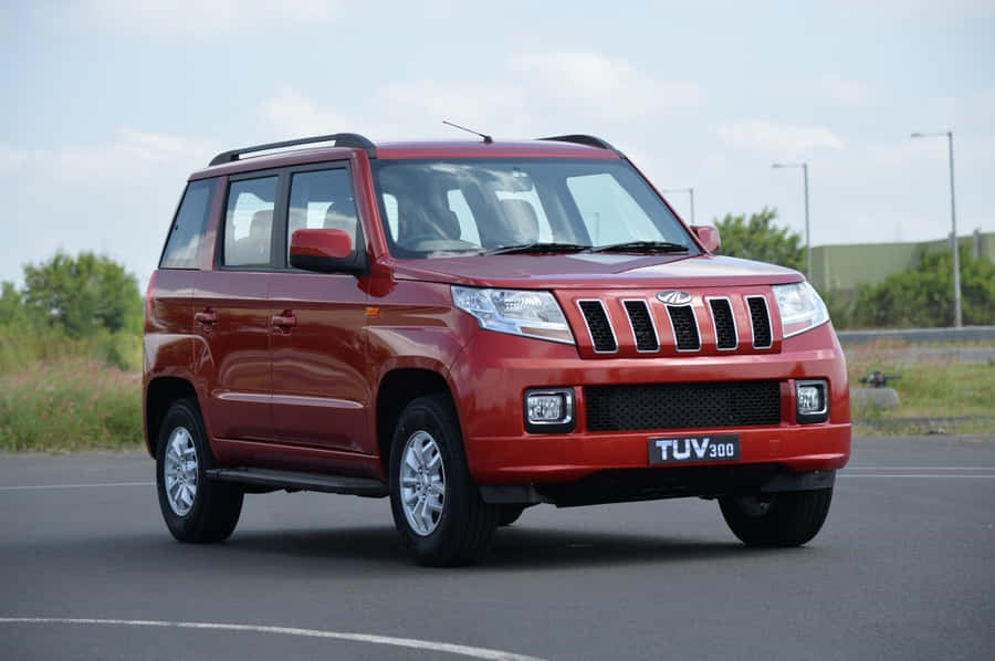 Mahindra T U V300 Red S U V Wallpaper