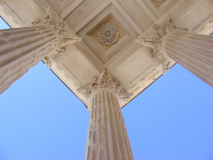 Maison Carrée Ceiling And Columns Wallpaper