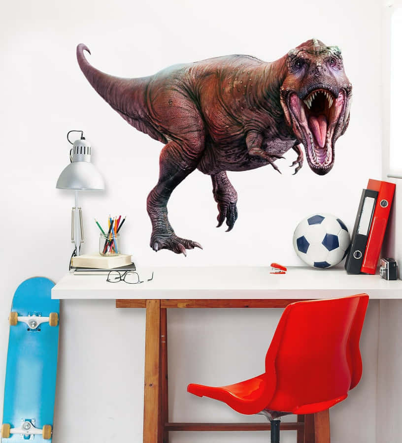 Majestic 3d Dinosaur Roaming In A Prehistoric Landscape Wallpaper