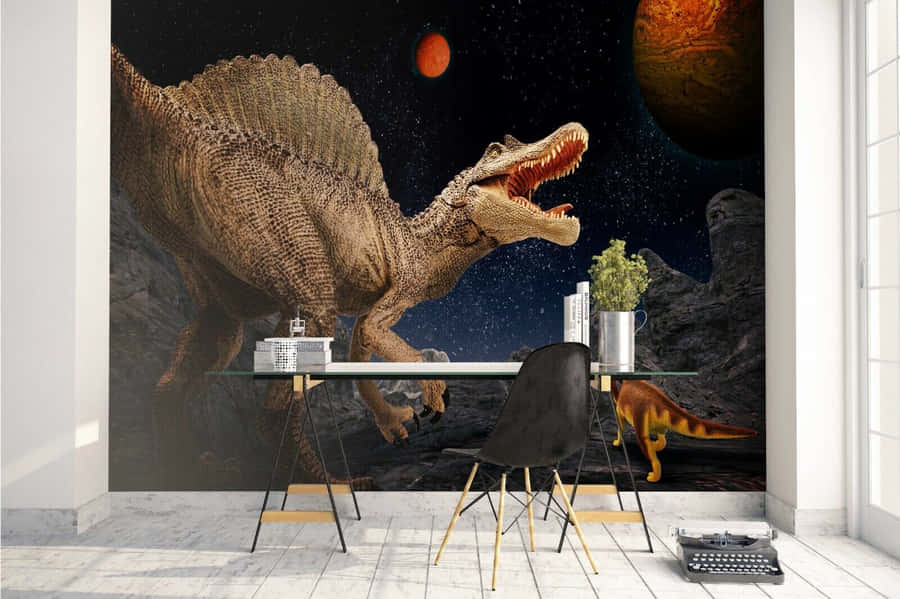 Majestic 3d Dinosaur Roaming Its Natural Habitat Wallpaper