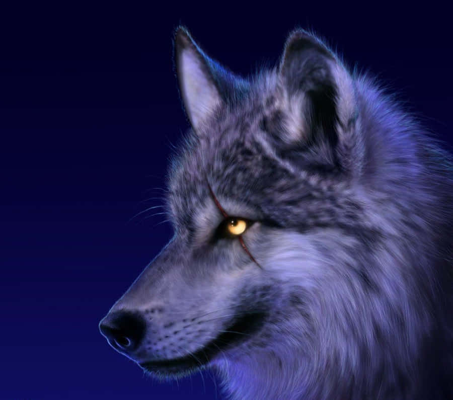 Majestic 3d Wolf In A Mysterious Forest Wallpaper