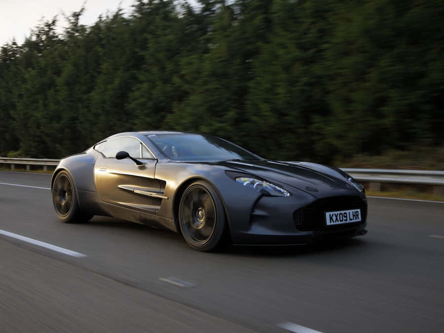 Majestic Aston Martin One-77 In Action Wallpaper