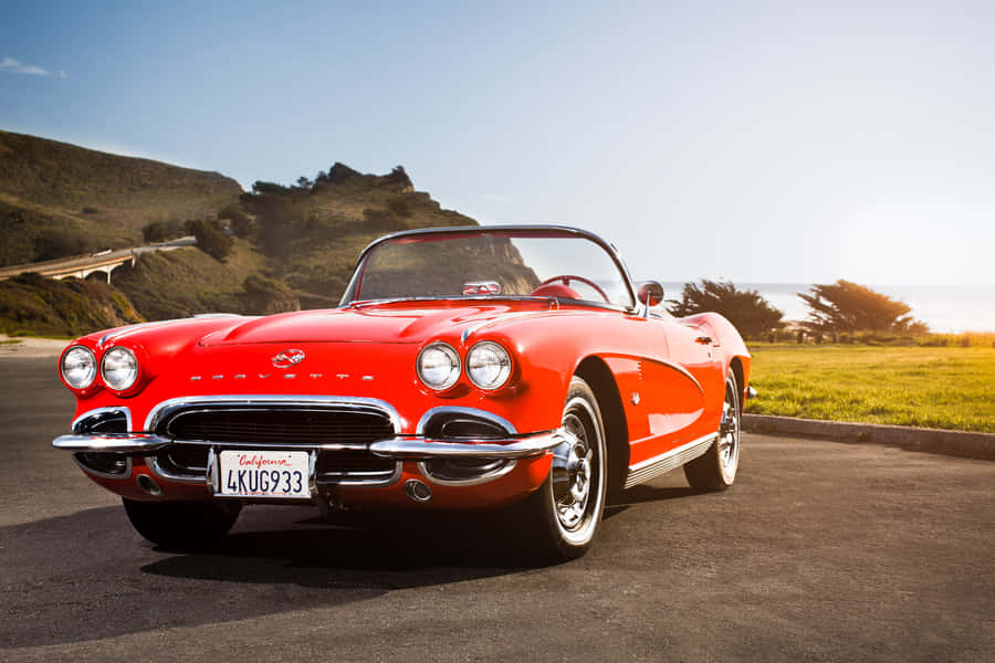 Majestic Chevrolet Corvette C1 In Classic Design Wallpaper