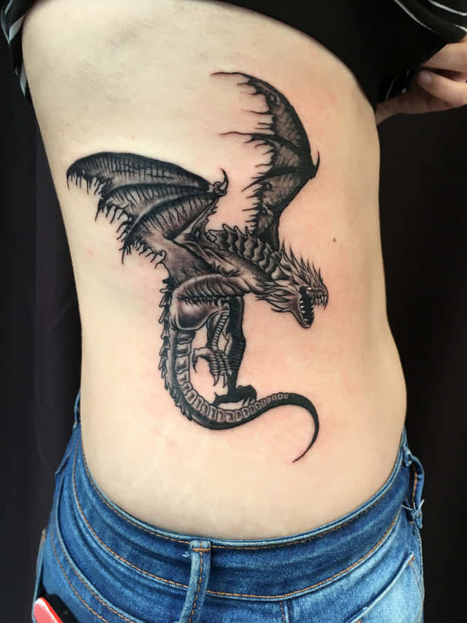 Majestic Dragon Tattoo Side Torso Wallpaper