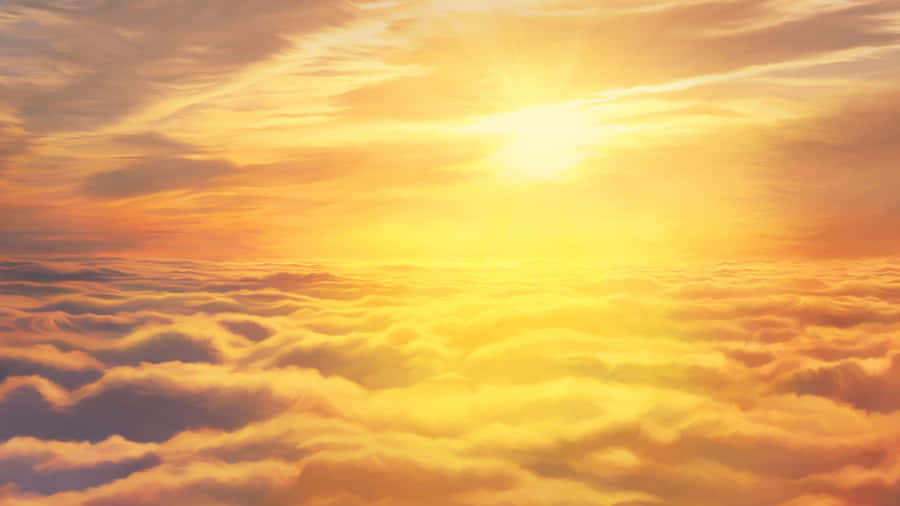Majestic Golden Yellow Sky Wallpaper