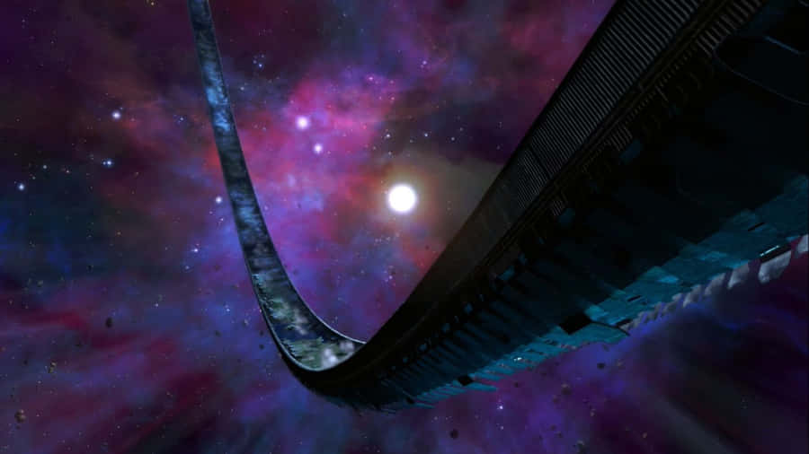 Majestic Halo Ring Floating In Space Wallpaper