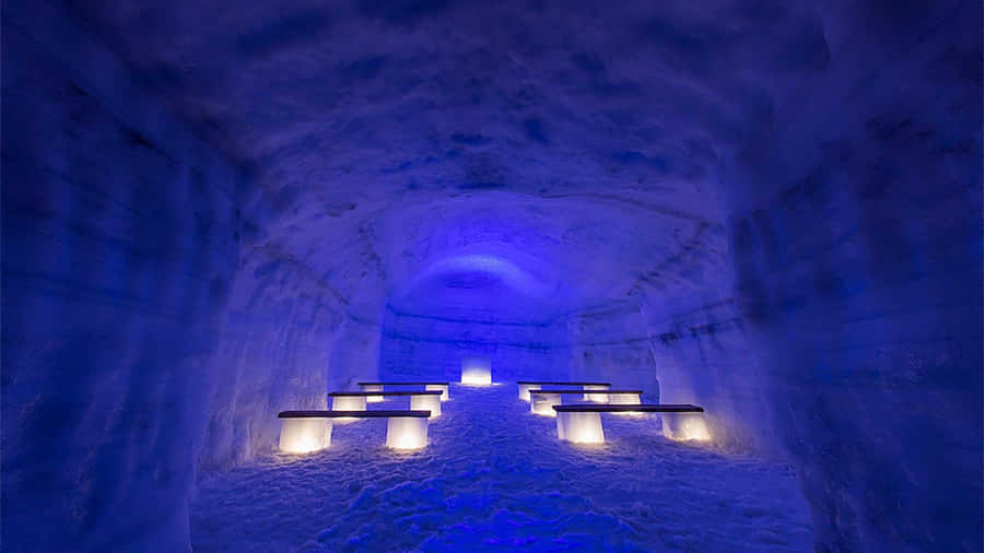 Majestic Ice Hotel - A Frozen Wonderland Wallpaper