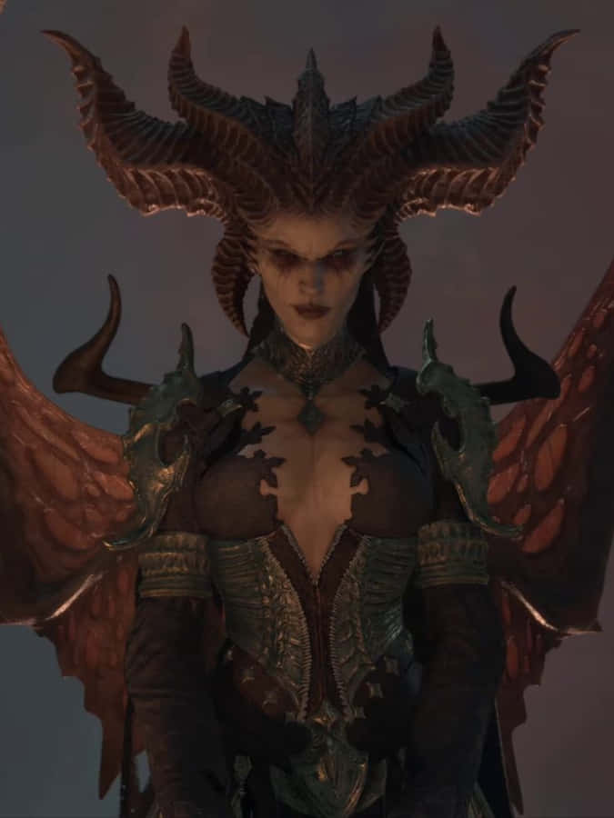 Majestic Lilithwith Hornsand Wings Wallpaper