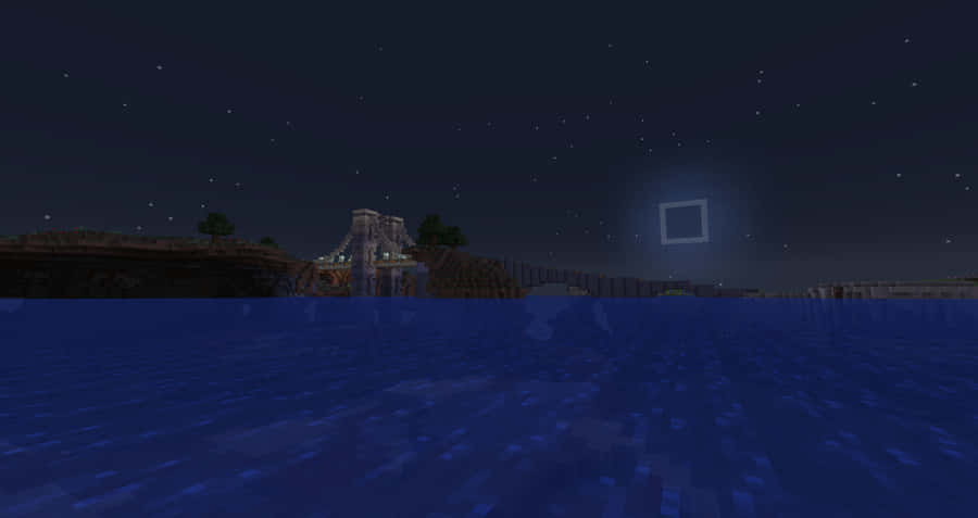 Majestic Minecraft Bridge Over A Spectacular River Wallpaper