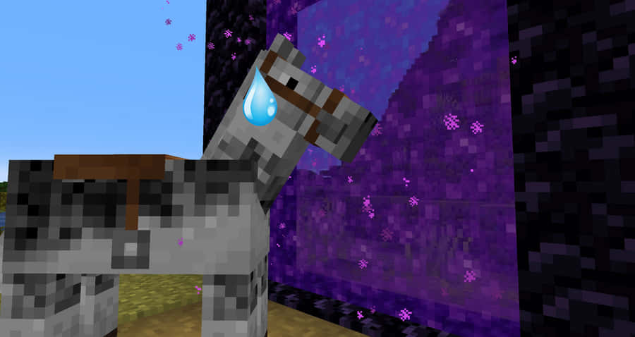 Majestic Minecraft Horses Galloping In An Open Field Wallpaper