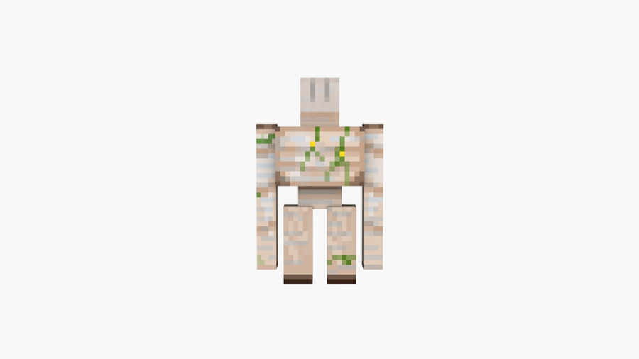 Majestic Minecraft Iron Golem Guarding The Village Wallpaper