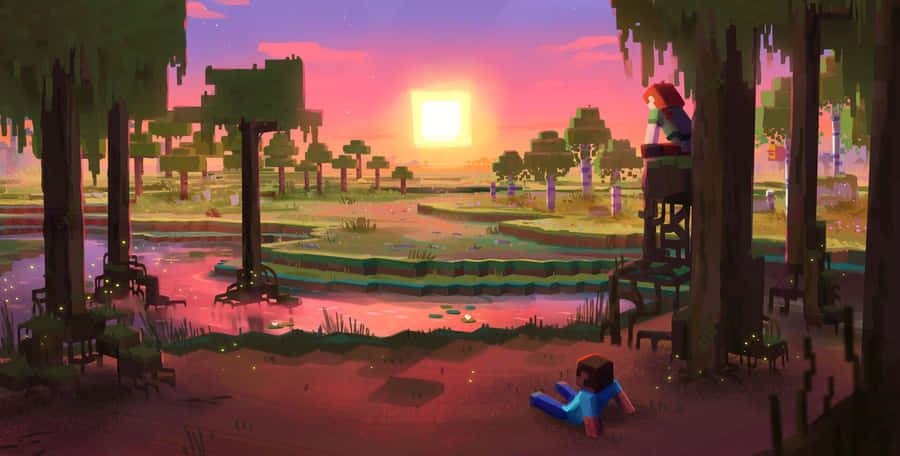 Majestic Minecraft Landscape Wallpaper