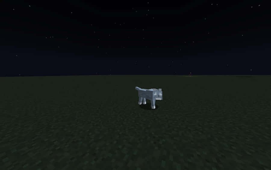 Majestic Minecraft Wolf In Its Natural Habitat Wallpaper