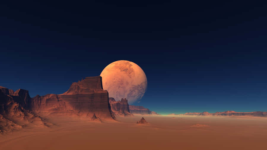 Majestic Moon Landscape Wallpaper