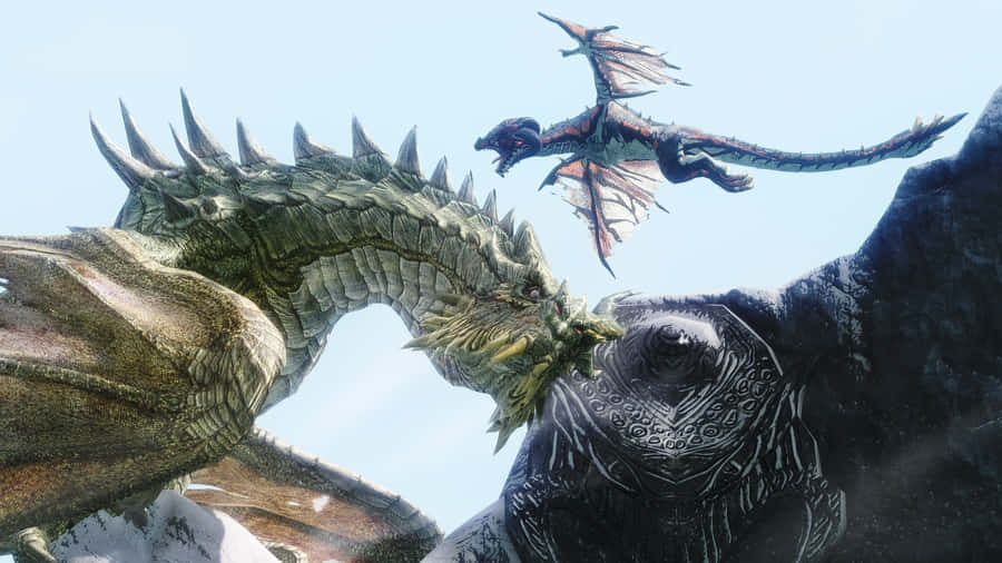 Majestic Paarthurnax In Skyrim's High Hrothgar Wallpaper