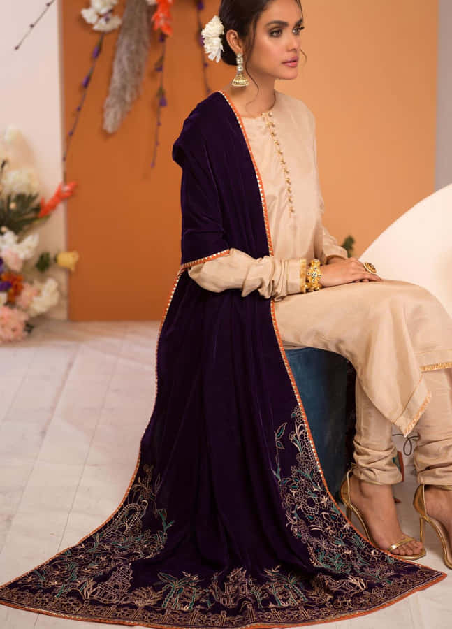 Majestic Purple Velvet Material Is Perfect For A Luxurious Living Room! Wallpaper