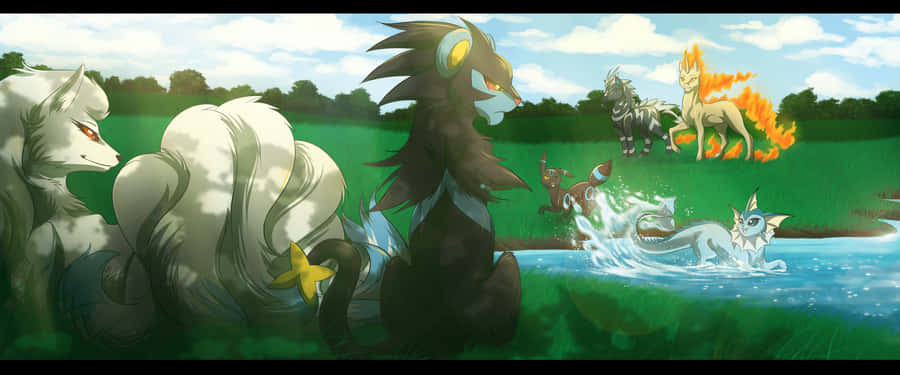 Majestic Rapidash Galloping In Vibrant Flame Wallpaper