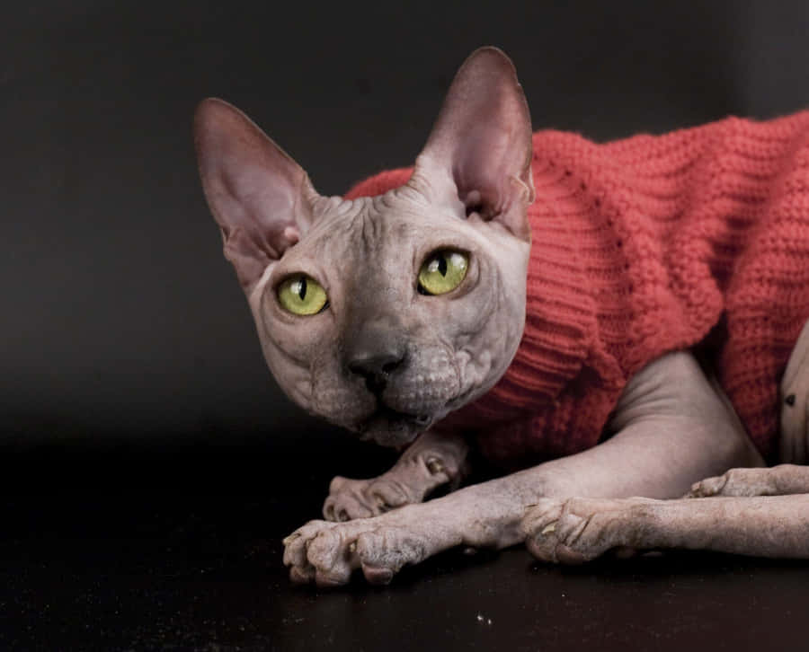 Majestic Sphynx Cat Posing Elegantly Wallpaper