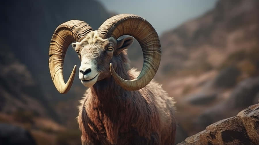 Majestic Urial Ram Mountainous Backdrop.jpg Wallpaper