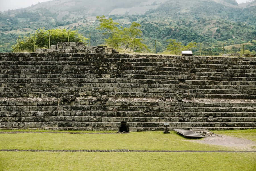 Majestic View Of Ancient Mayan Ruins Of Copan Wallpaper