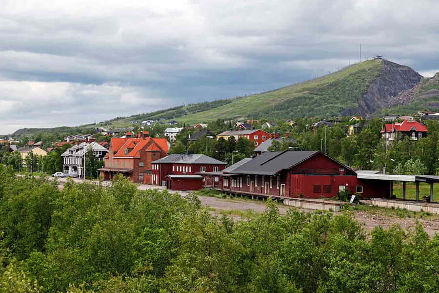 Majestic View Of Kiruna, Sweden Under The Midnight Sun Wallpaper