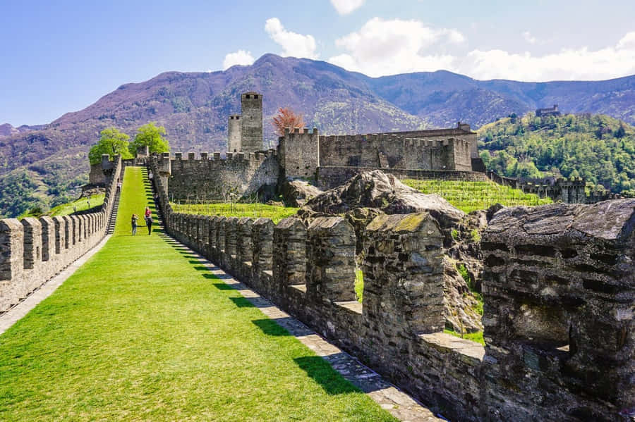 Majestic View Of The Castles Of Bellinzona, Switzerland Wallpaper