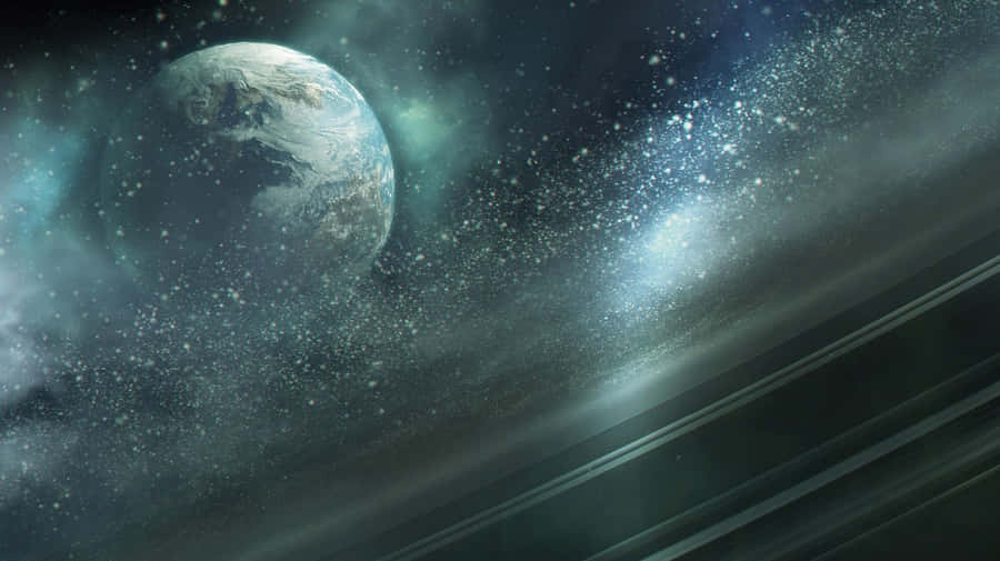 Majestic View Of The Halo Ring In Space Wallpaper