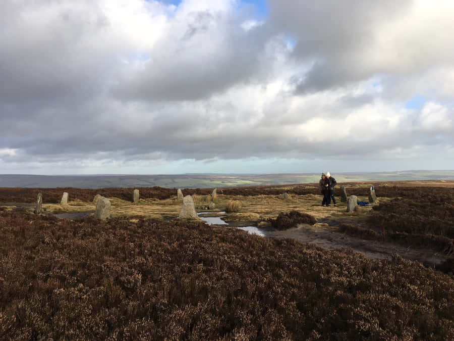 Majestic View Of The Twelve Apostles Stone Circle In England Wallpaper