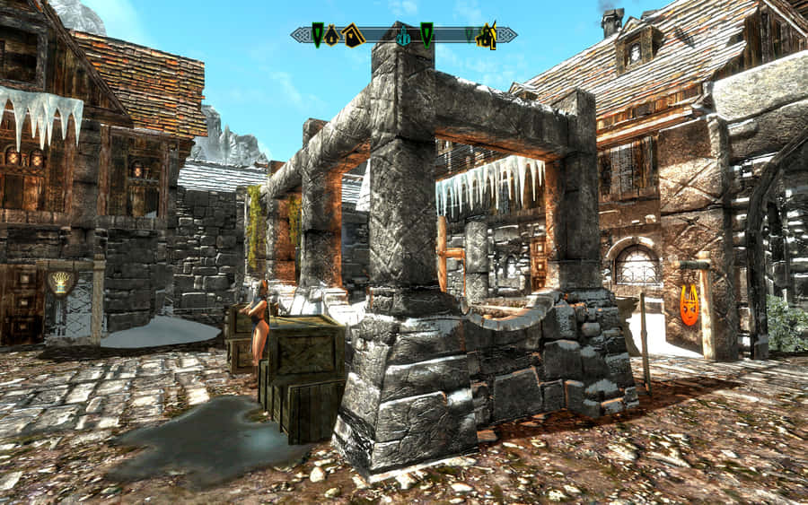 Majestic Windhelm City Of Skyrim Wallpaper