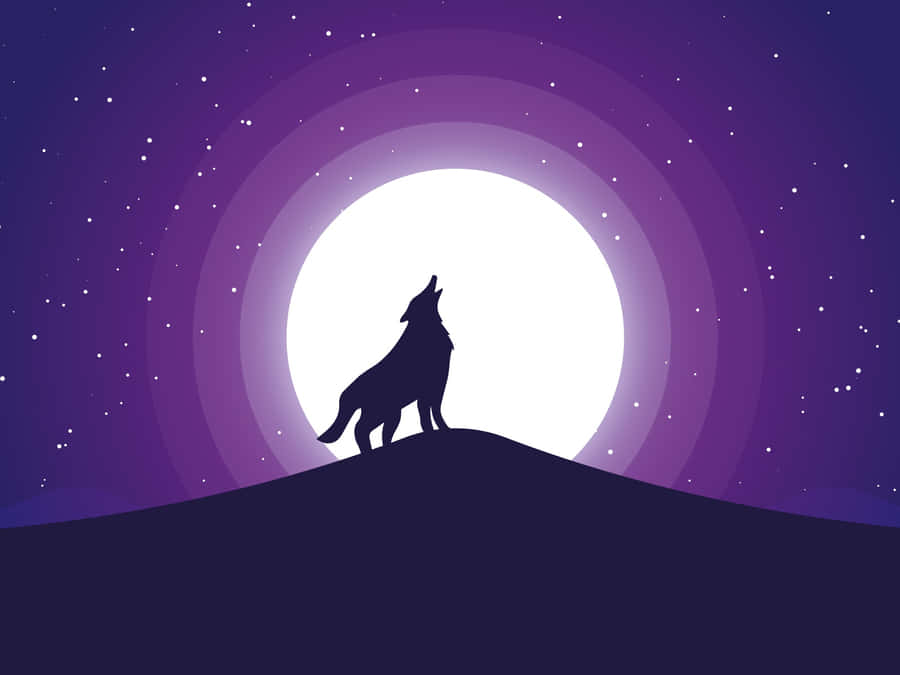 Majestic Wolf Bathed In Moonlight Wallpaper
