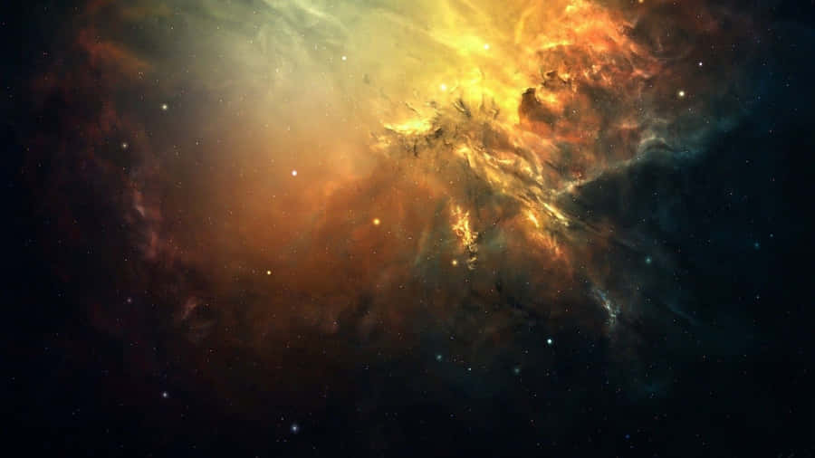Majestic Yellow Galaxy In The Vast Universe Wallpaper