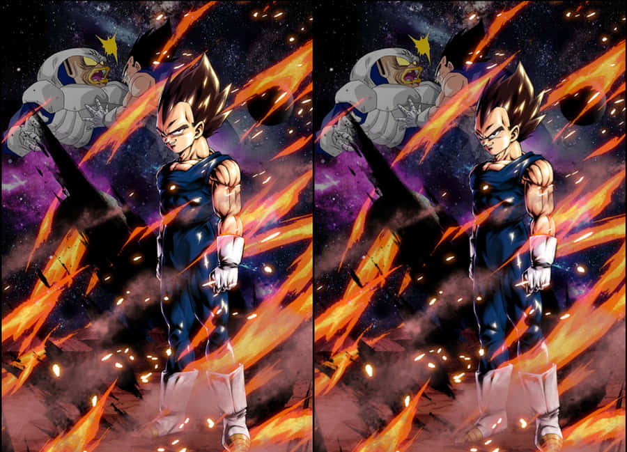 Majin Vegeta Smiling His Way To Victory Wallpaper