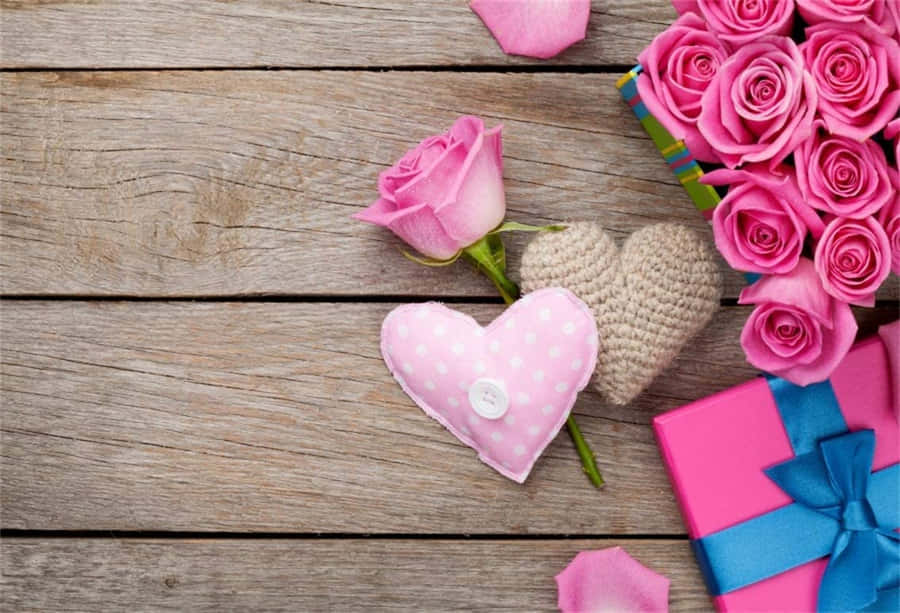 Make Rustic Valentine Day Memories With This Romantic Setup Wallpaper