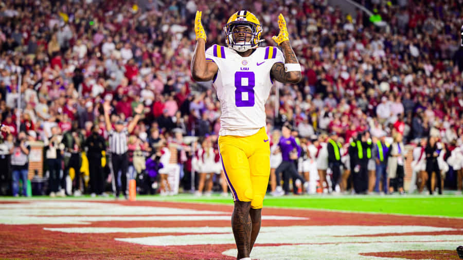 Malik Nabers Celebrates Touchdown Wallpaper