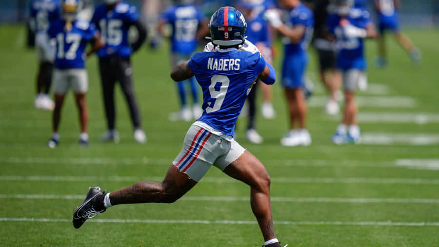 Malik Nabers Football Action Wallpaper