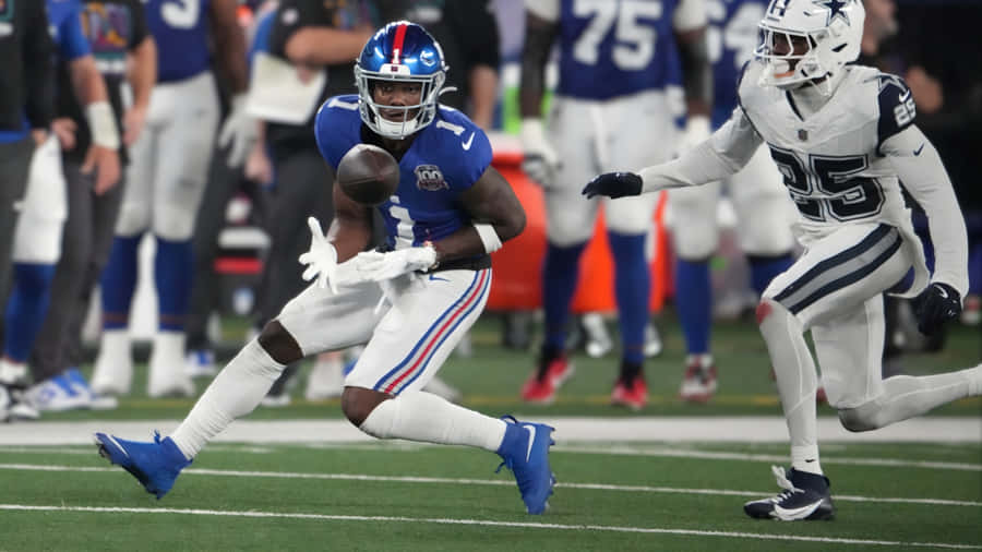 Malik Nabers Football Catch Wallpaper