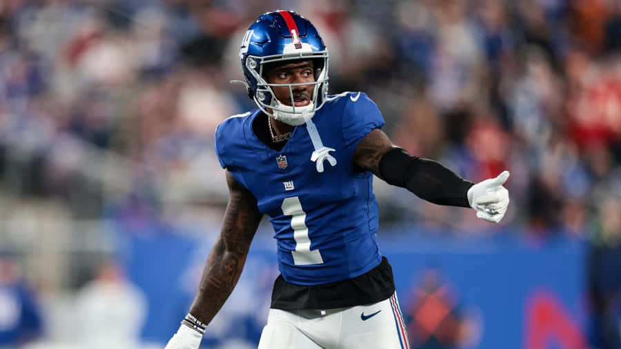 Malik Nabers On Field Action Wallpaper