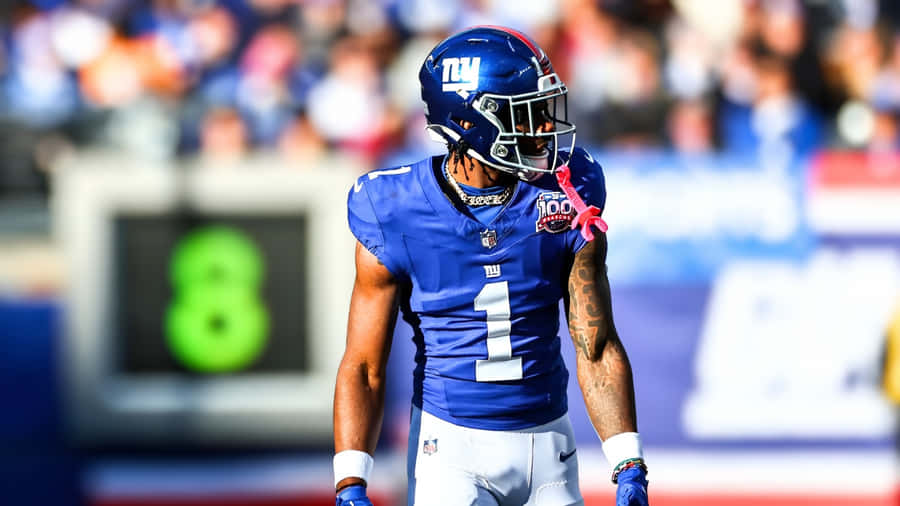 Malik Nabers On Field Wallpaper