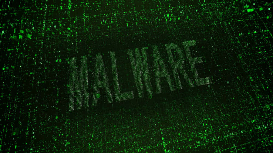 Malware Typography In Green Matrix Design Wallpaper