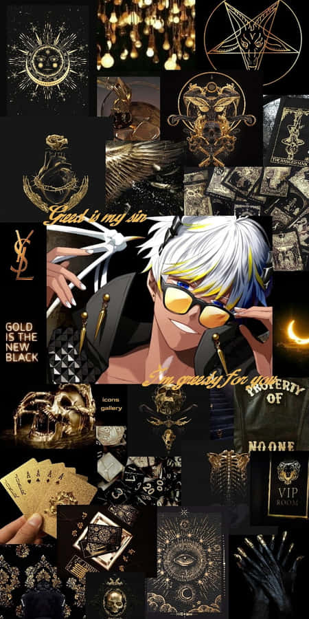 Mammon Collage Aesthetic Obey Me Wallpaper