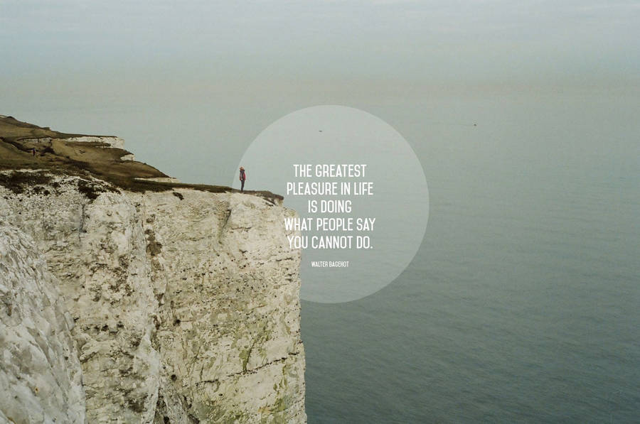 Man On A Cliff Inspirational Desktop Wallpaper